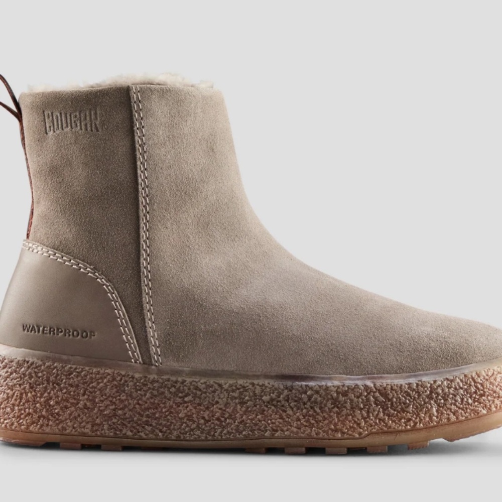 Cougar Broom Suede Genuine Lambswool Waterproof Winter Boot - Stone